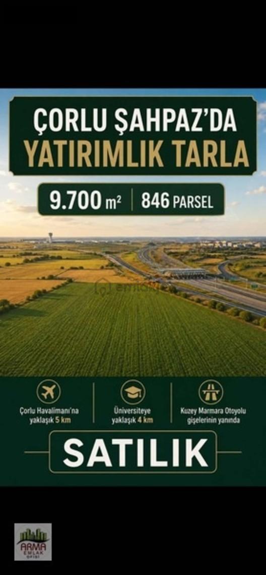 Çorlu Şahpaz Mahallesi Yatırımlık Tarla