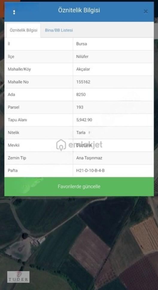 Bursa Nilüfer Akçalar'da 5.942 M² Satılık Tarla - 24