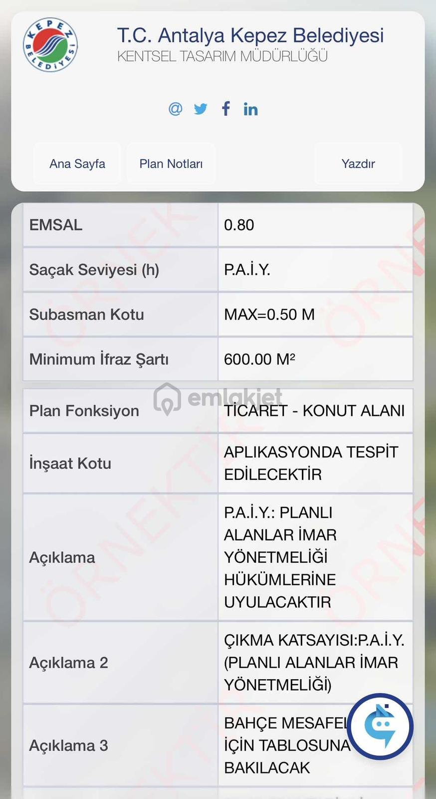 Altınova Düdende 663 M² Köşe Parsel | Ticari+konut | 7 Kat İmar - 30