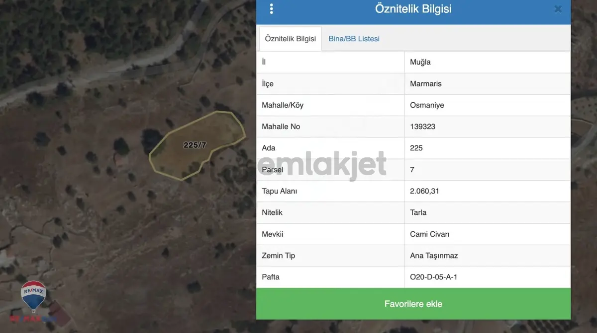 54 Marmarıs Osmanıyede Satılık 2060 M² Tarla - 4