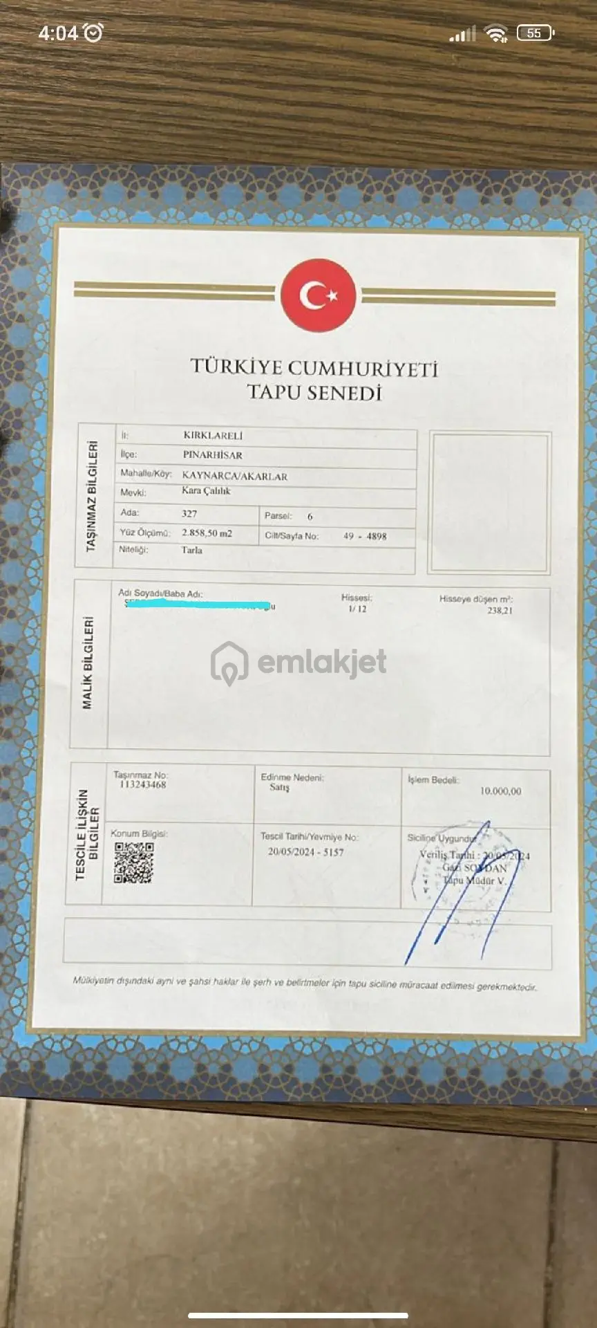 Sahibinden Pınarhisarda Çoook Acil Satılık Tarla - 6