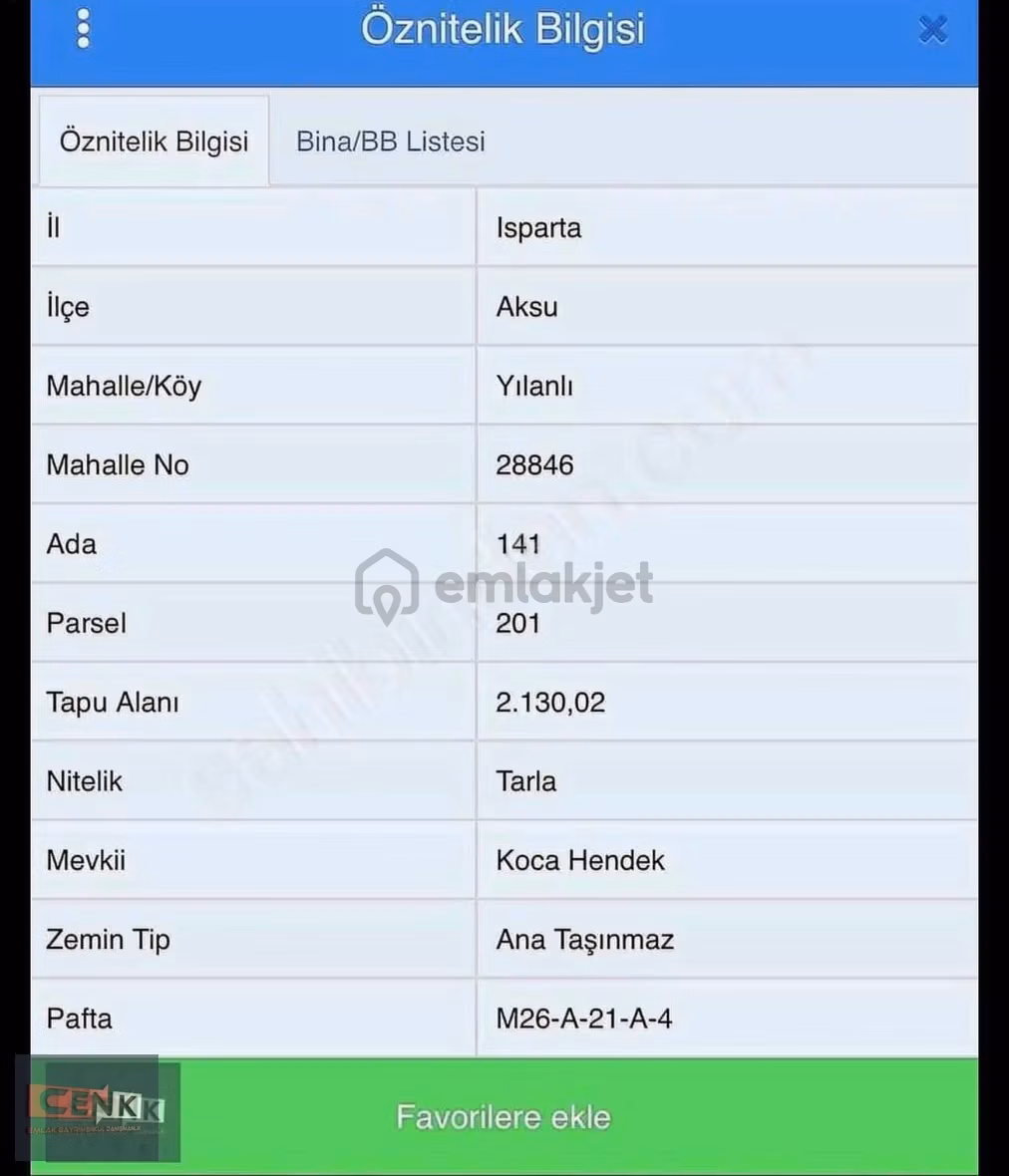 Isparta Aksu Yılanlı Köyü Satılık 3 Adet Bahçe