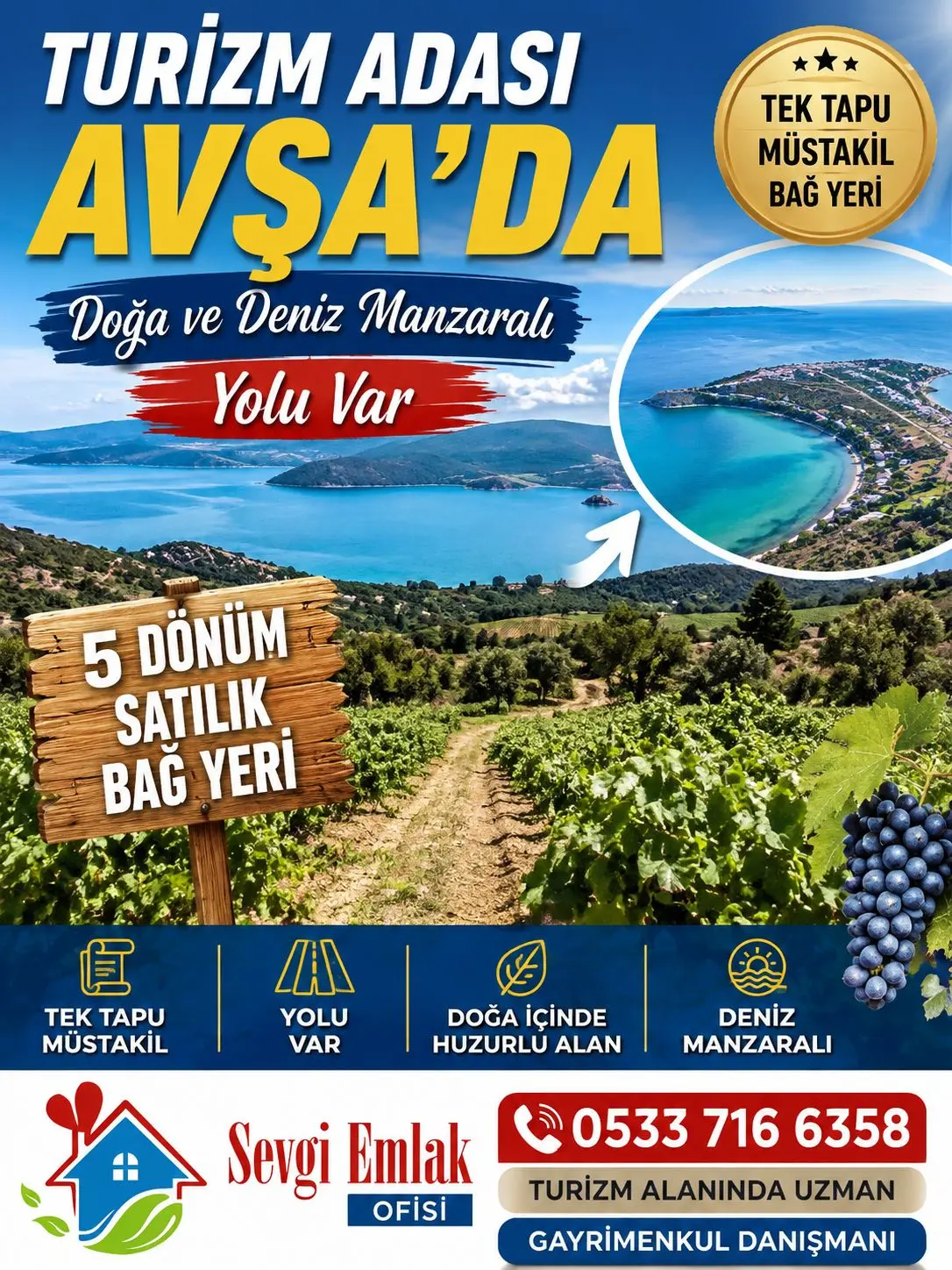 Sevgi Emlaktan Satılık Bağ Yeri Arsa