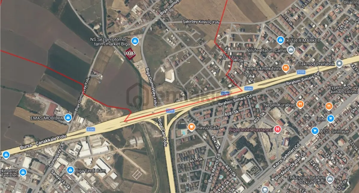 Çanakkale Biga Şakirbeyde 2.024 M² Kupon Tarla - 6