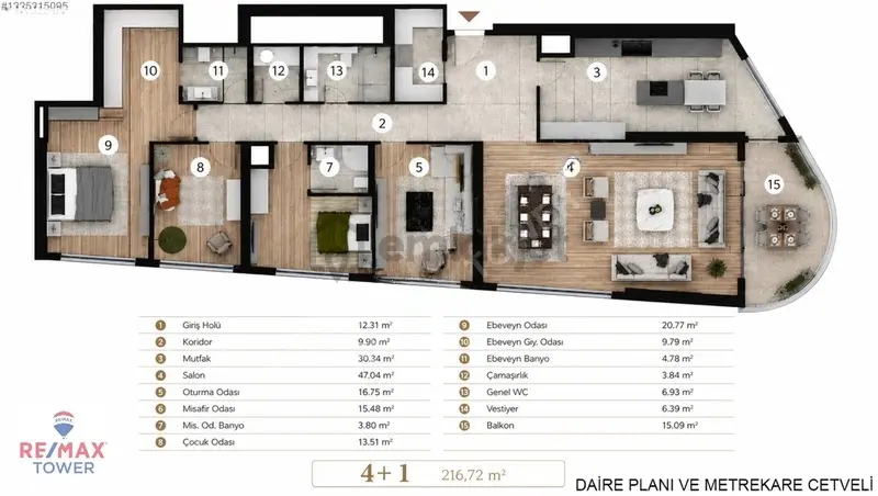 Natura Vadi Oran A3 Blok | 31. Kat 4+1 | 216 M² - 29