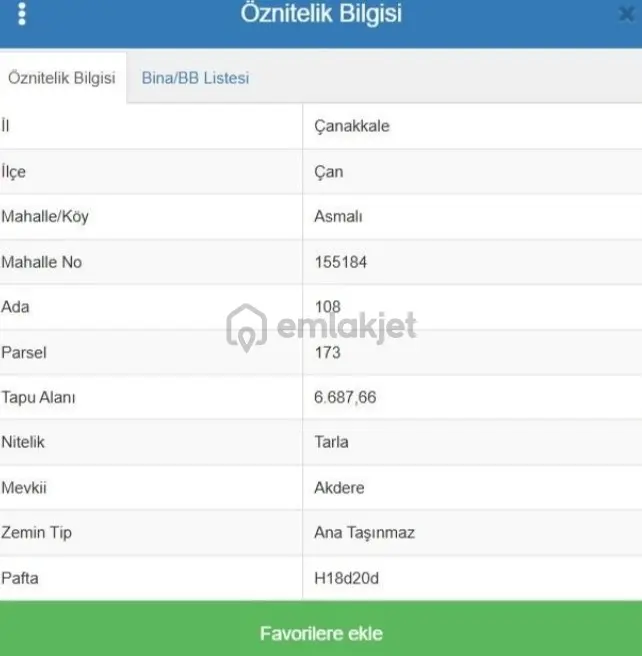 Çanakkale Çan Asmalı Köyü 6.687m2 Satılık Tarla - 4
