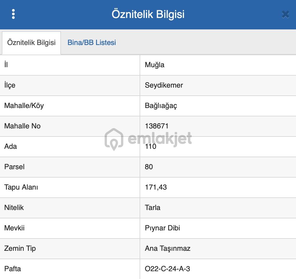 Mykonut'tan Seydikemer Bağlıağaç'ta 1497 M2 Satılık Tarla - 4