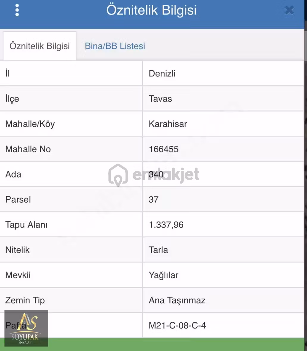 Denizli Tavas Karahisar 340 Ada 37 Par 1.337m2 Tarla Köycivarı - 3
