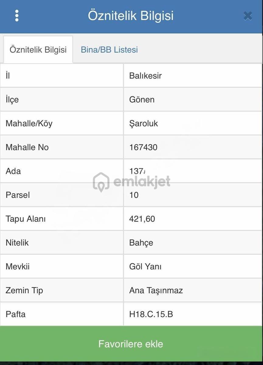 Balıkesir Gönen Şarolukta Satılık Tarla 490.000₺