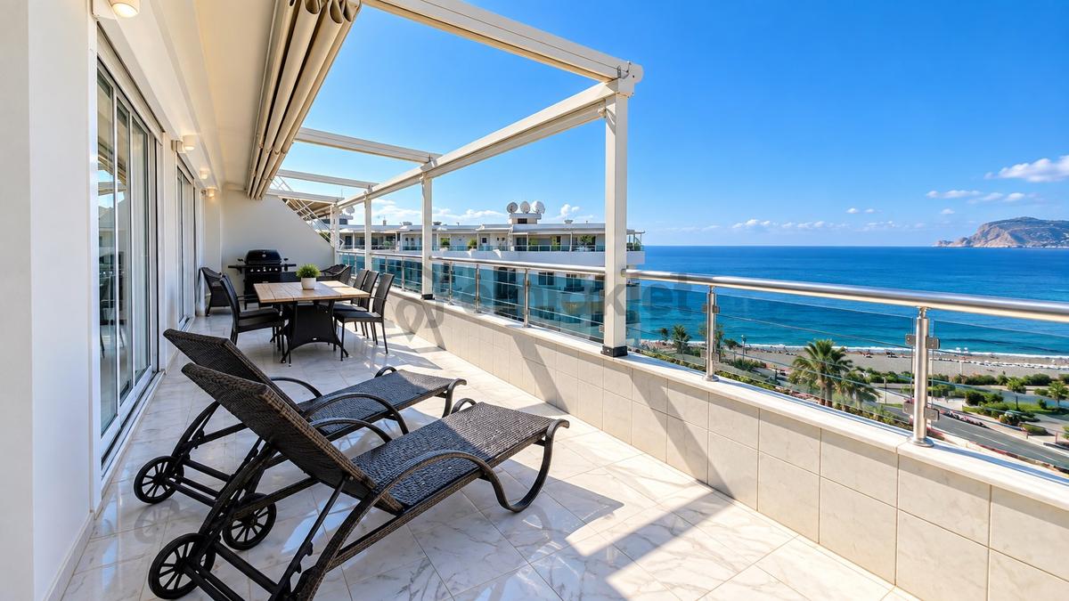 Alanya'nın En İyi 3+1 Satılık Penthouse Ful Deniz Ve Kale Manzaralı