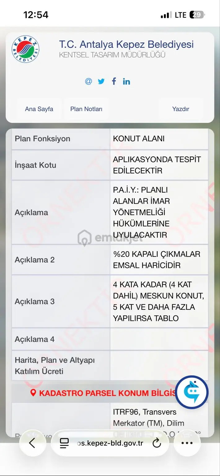 Zeytinlikte Konut İmarlı 392m2 Arsa - 9