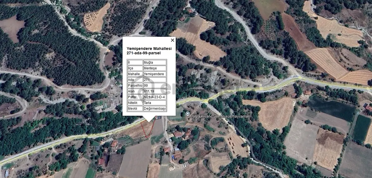 Muğla Menteşe Yemişenderede Satılık İmarlı Arsa - 17