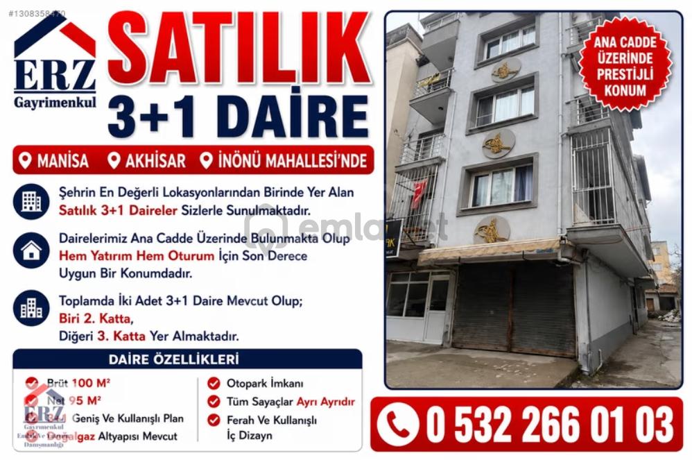 Erz'den Akhisarın Kalbinde Ulaşımı Kolay 3+1 Satılık Daireler - 17