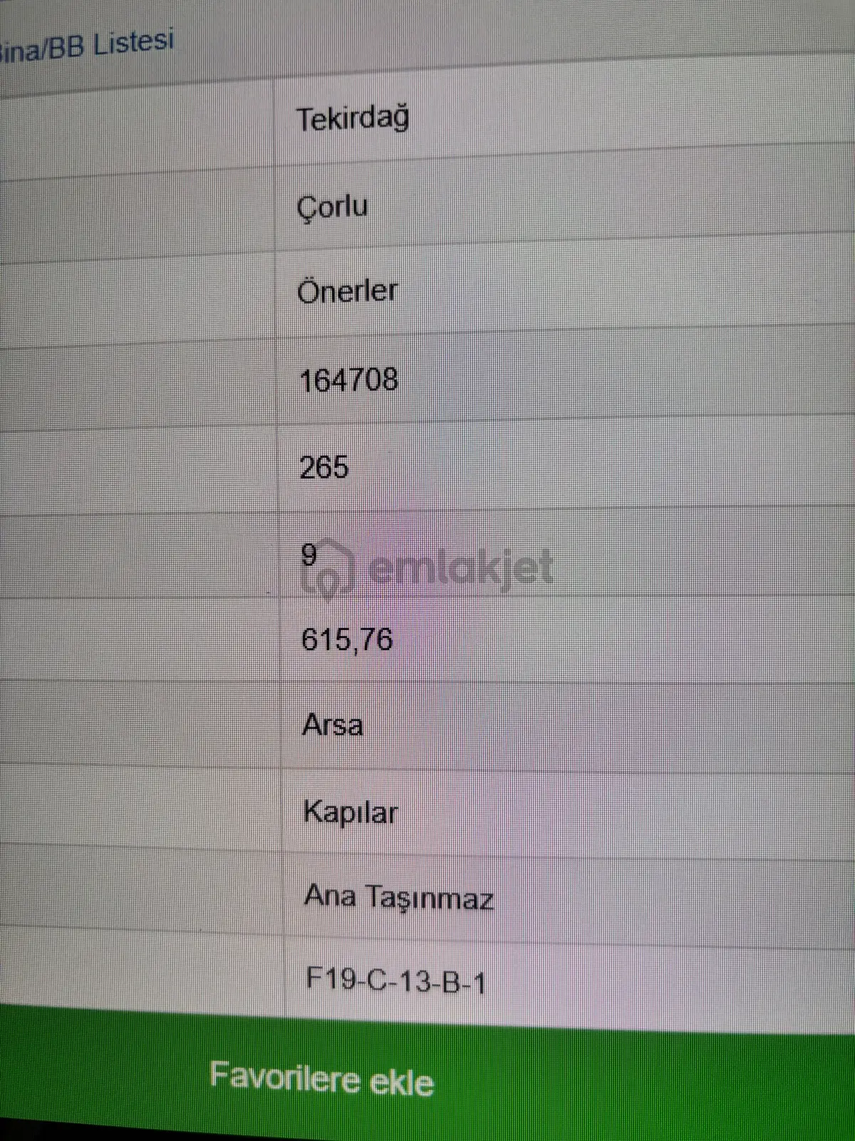 Çorlu Önerler Güzel Lokasyonda Satılık Arsa 616 M2 - 3