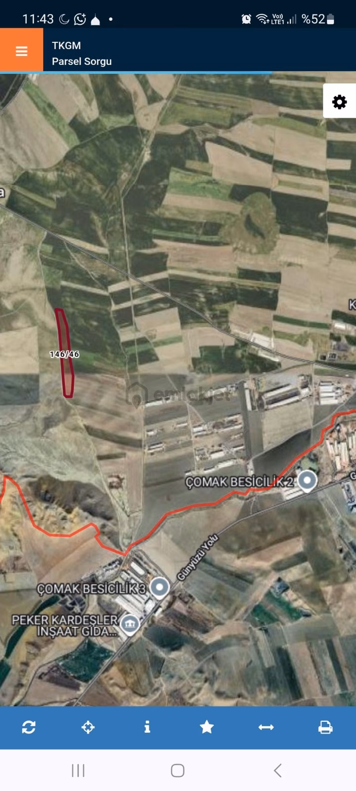 Polatlı Sakarya Köyünde 55.775 M² Kök Tapu Tek Parça Tarla