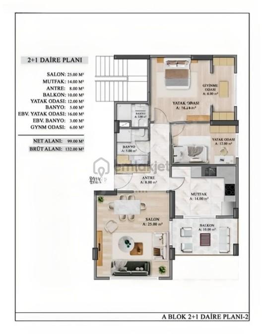 Cadde Üzeri Lüks Sitede 2+1 Net 99m² Giyinme Odalı Ebeveyn Banyo - 11