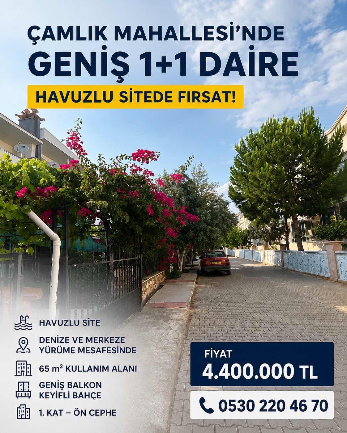 Didim Çamlıkta Ön Cephe Geniş 1+1 Denize Yakın Daire - 2