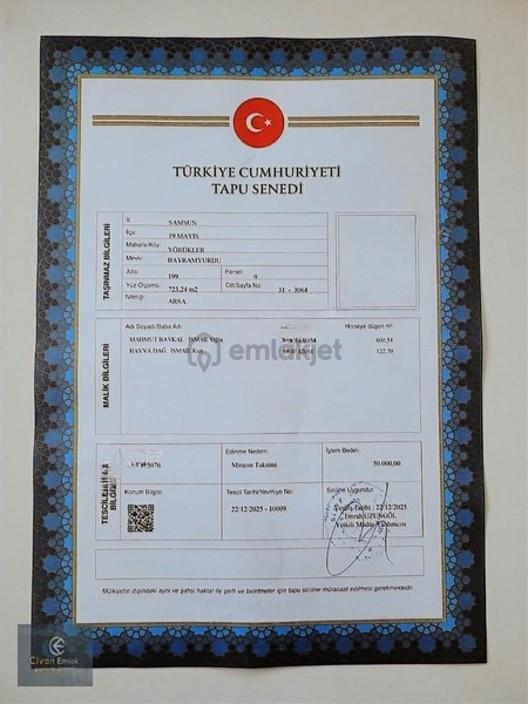 Civandan 19 Mayıs Yörüklerde Acil Satılık Arsa - 2