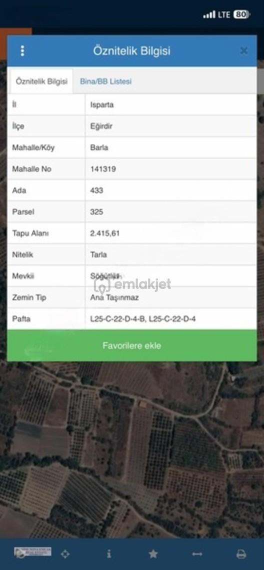 Isparta'da Eğirdir Gölüne Yakın Tarla - 3