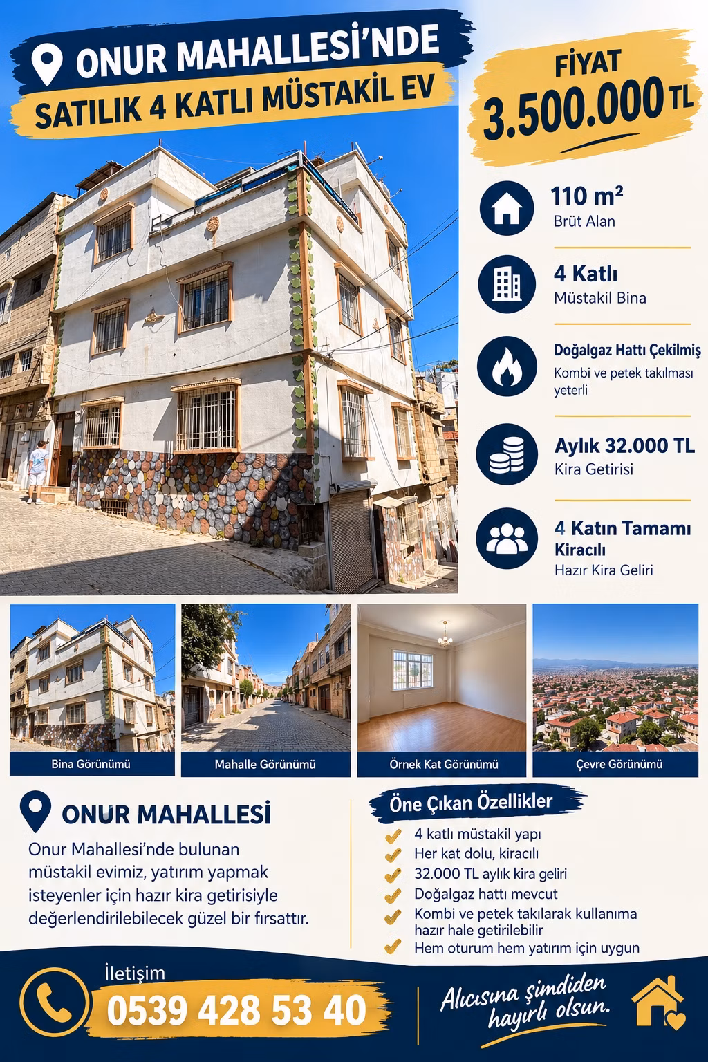 Sahibinden 4 Katlı Müstakil Ev