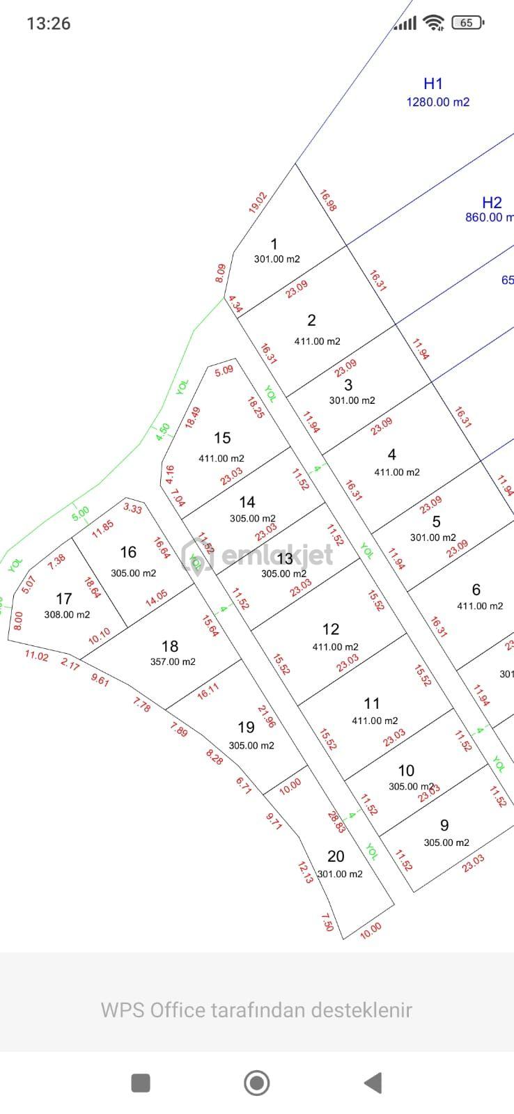Bölünmüş Alan 18 Parsel 357 M2 Dir