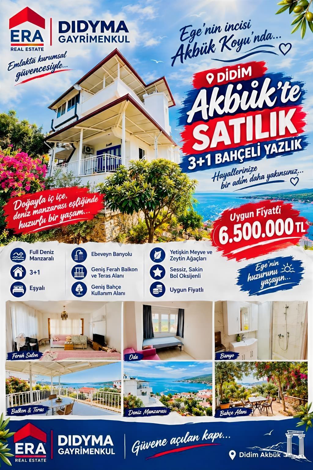 Didim Akbük De Satılık 3+1 Bahçeli Yazlık
