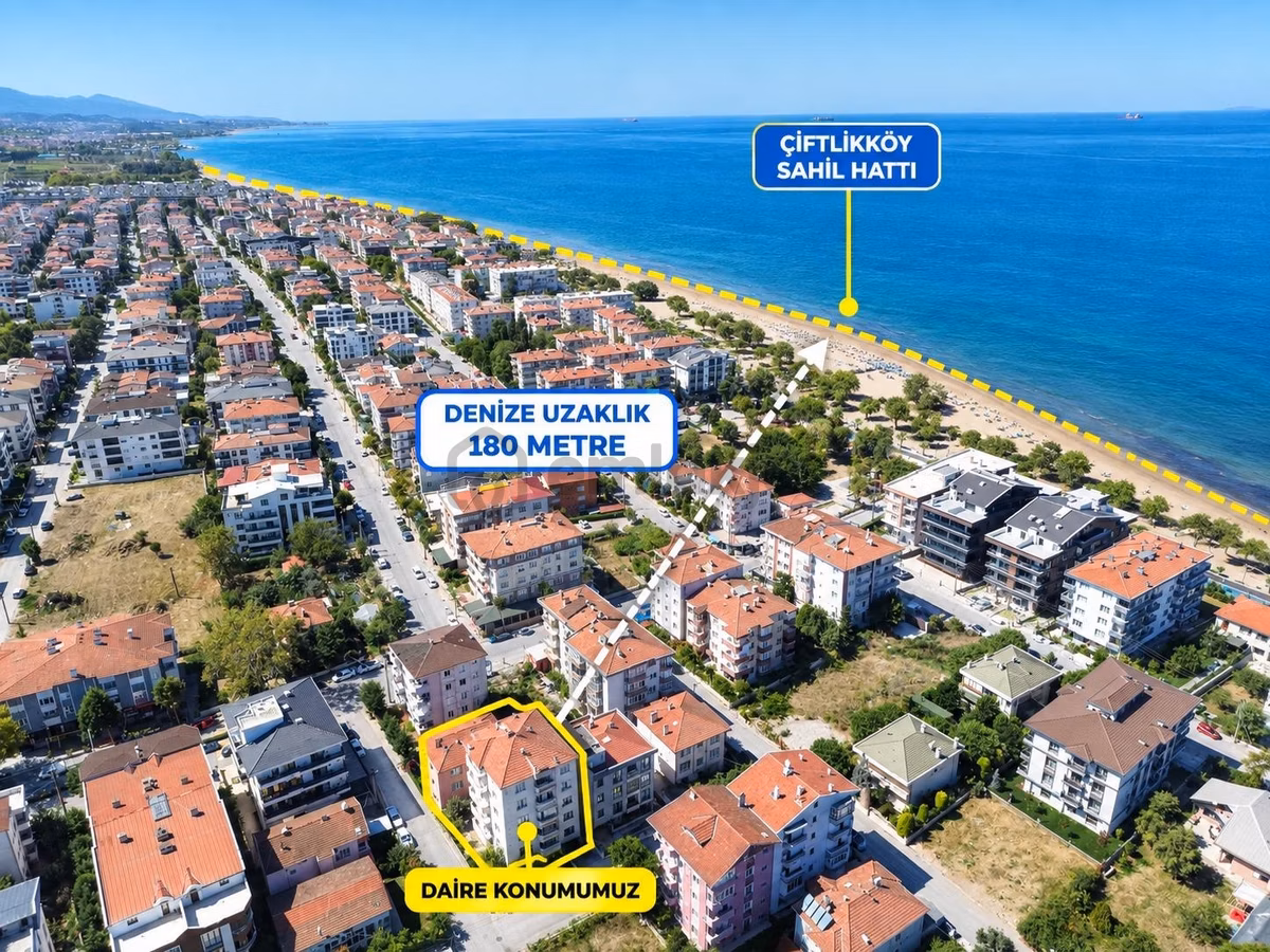 Yalova Çiftlikköy Sahil Mahallesinde Sahile Yakın Geniş 3+1