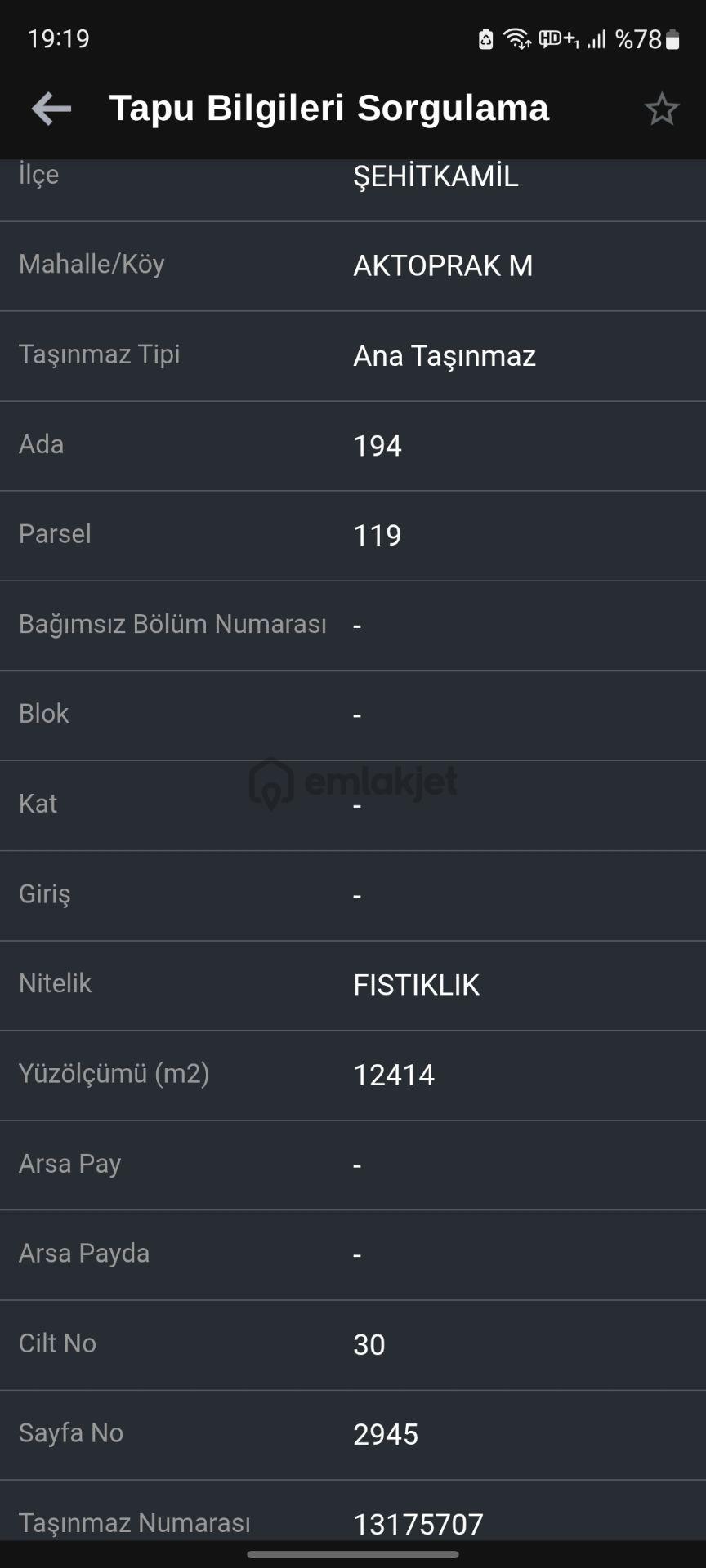 Sahibinden Aktoprak Hisse 222m2 Boş Durumda