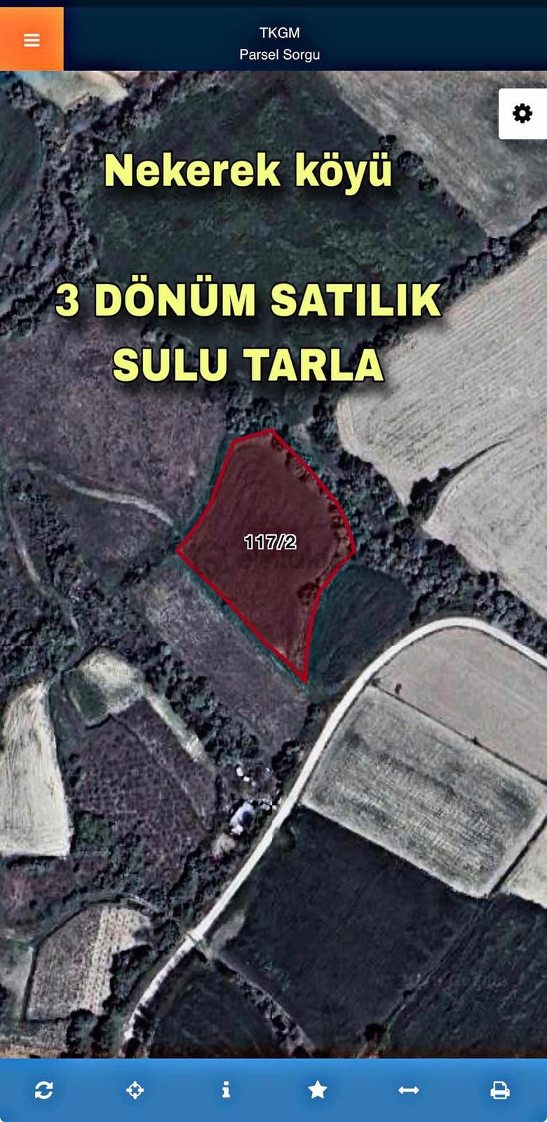 Nekerek 3 Dönüm Satılık Sulu Tarla !!