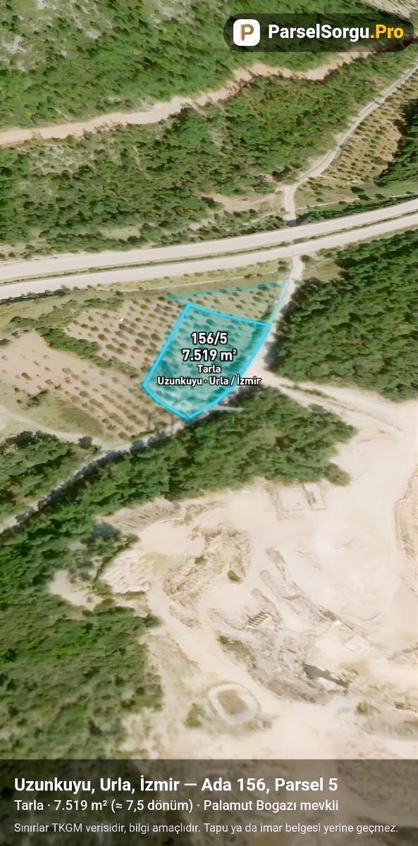 Urla Uzunkuyuda Satılık 7520 M2 Tarla !!! - 4