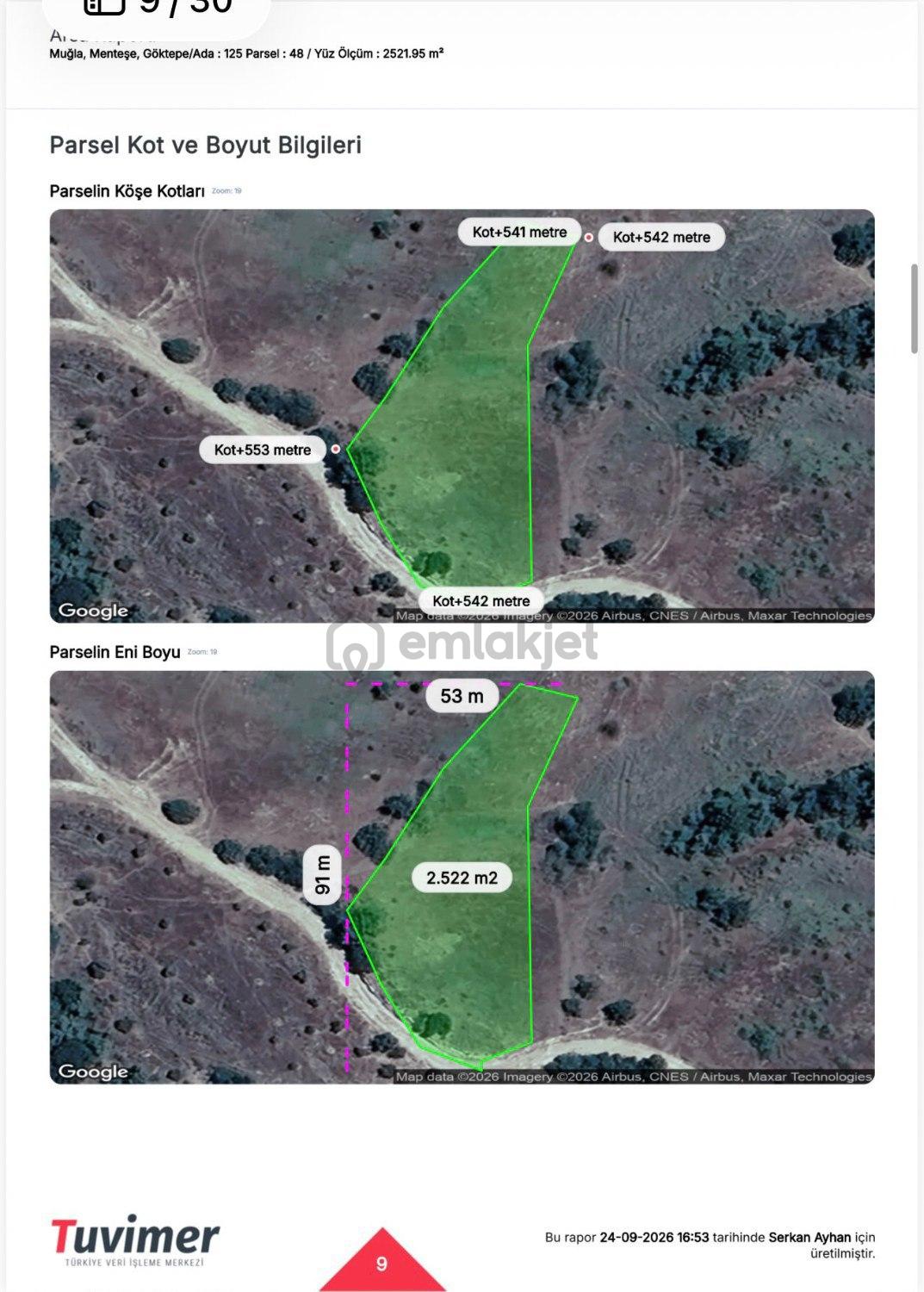 Muğla Menteşe Göktepede 2.521,95 M² Satılık Tarla - 4