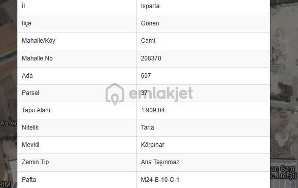 Isparta Gönen Cami Mahallesin'de 1.920m2 Satılık Tarla - 4