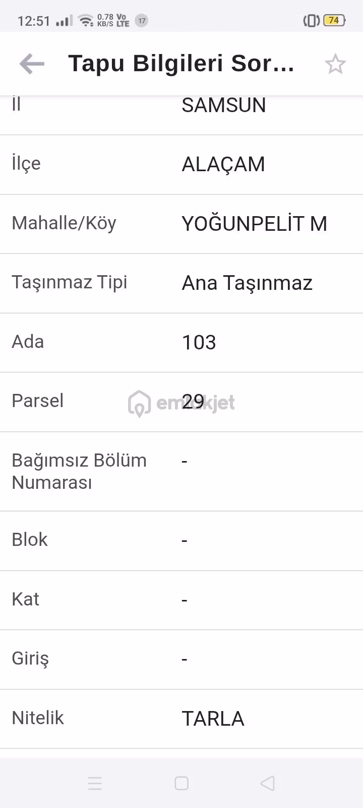 Sahibinden Alaçam Yoğunpelit Acil Satılık Tarla