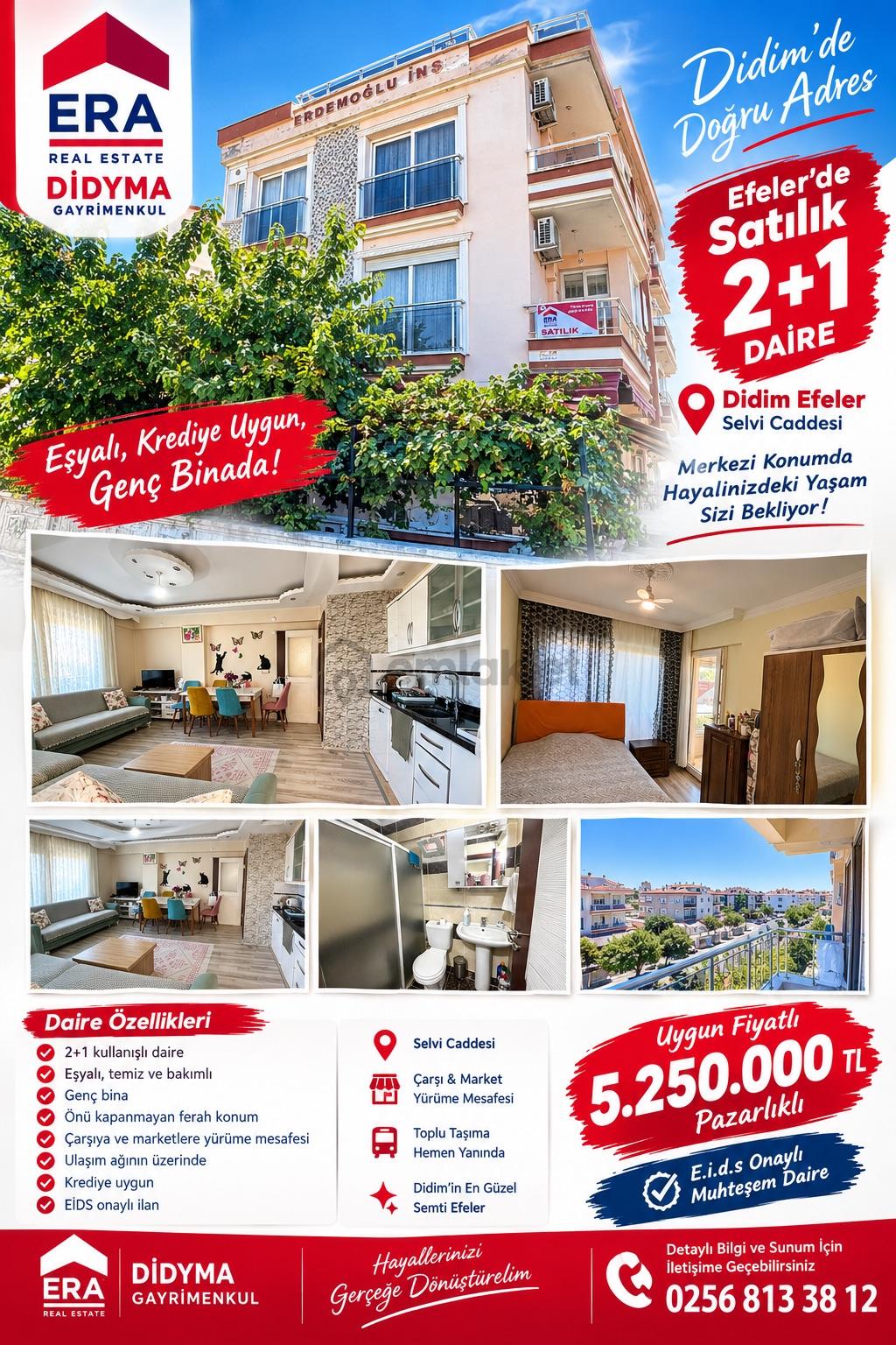 Didim Efeler De Satılık 2+1 Eşyalı Daire