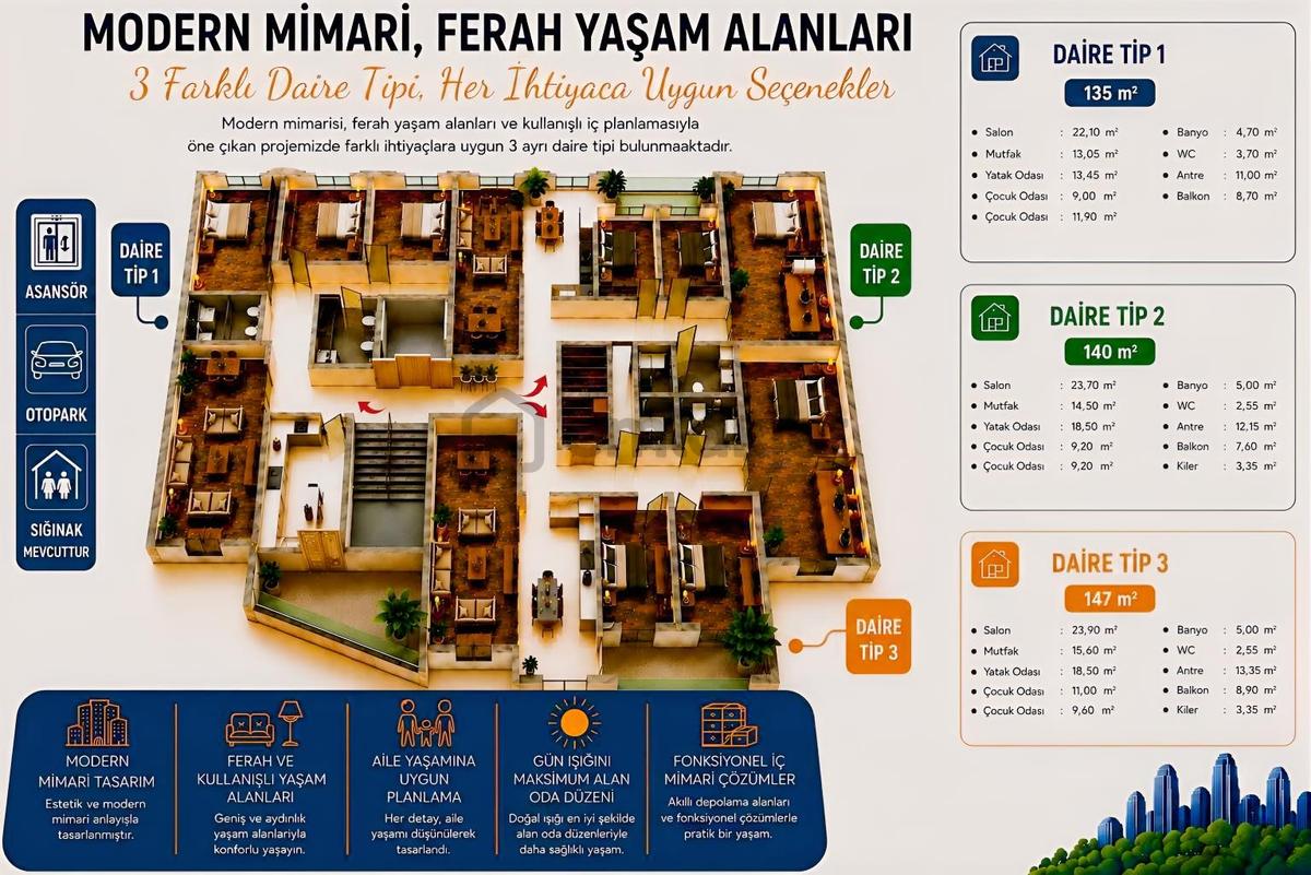 Nurhak | Modern & Ferah Yaşam Alanlarına Sahip Daireler - 4