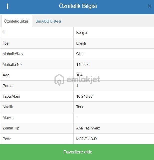 Konya Ereğli Çiller Mahallesi’nde Satılık Tarla 10.242,77 M² - 3