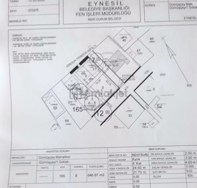 Mabel'den Eynesil Gümüşçay'da Satılık 8 Kat İmarlı Müstakil Arsa - 22