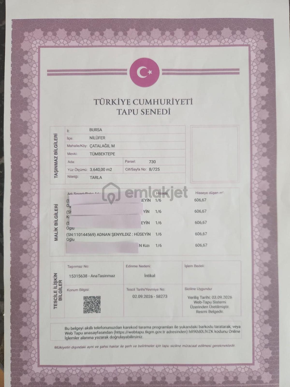 Sahibinden Çatalağıl Satılık 606 M2 Tarla - 21