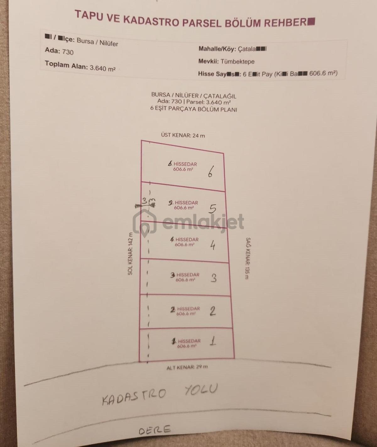 Sahibinden Çatalağıl Satılık 606 M2 Tarla - 20