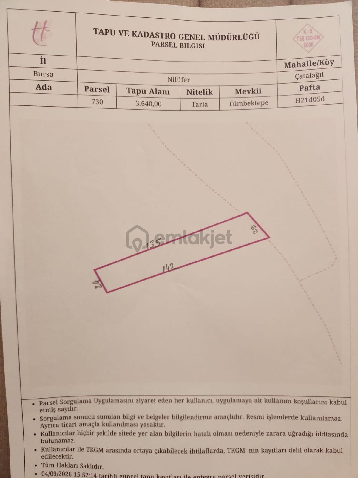 Sahibinden Çatalağıl Satılık 606 M2 Tarla - 19