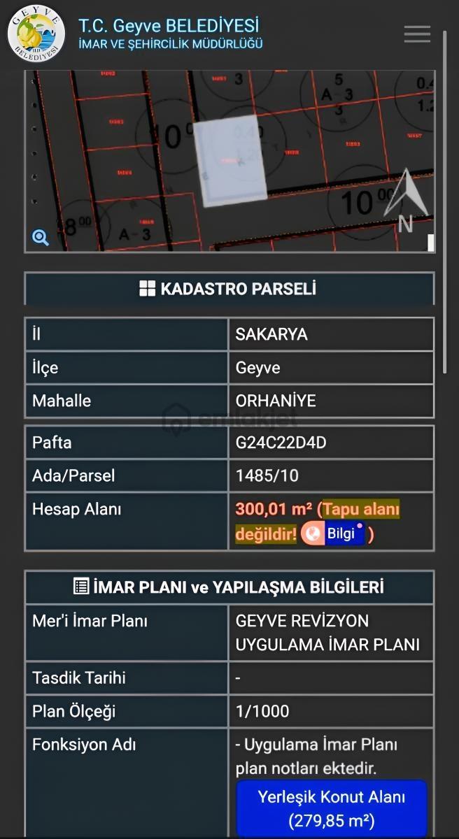 Adaplatin'den Geyve Merkezde 300 M2 Köşe Arsa %40 3 Kat İmarlı - 16