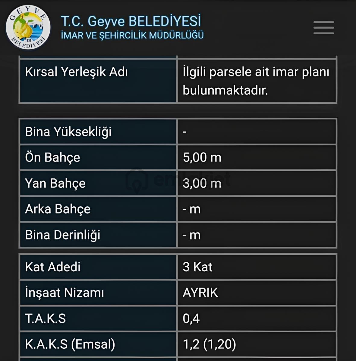 Adaplatin'den Geyve Merkezde 300 M2 Köşe Arsa %40 3 Kat İmarlı - 17