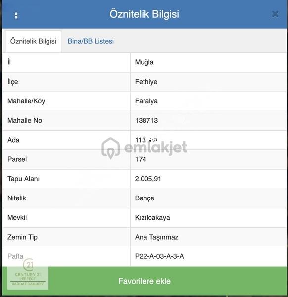 Fethiye Faralyada Turizm Bölgesinde Satılık Arsa 2005 M2 - 4