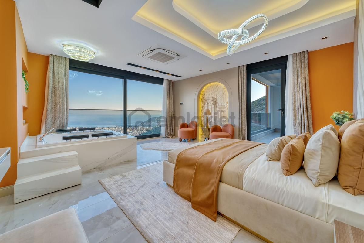 Alanya Tepe'de Deniz Ve Kale Manzaralı Lüks Villa - 19