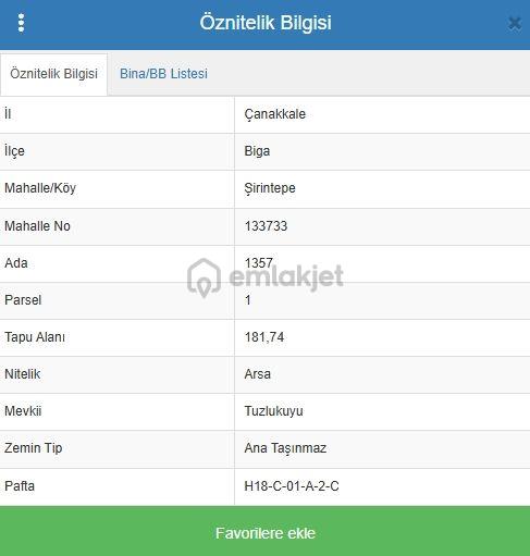Sahibinden Çanakkale Biga Şirintepe Mh. Konut İmarlı Arsa - 4