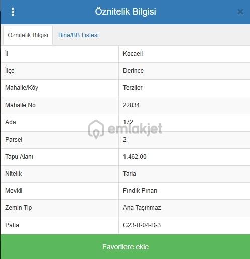 İzmit Derince Terziler Yola Cephe 1462m2 Satılık Tarla - 4