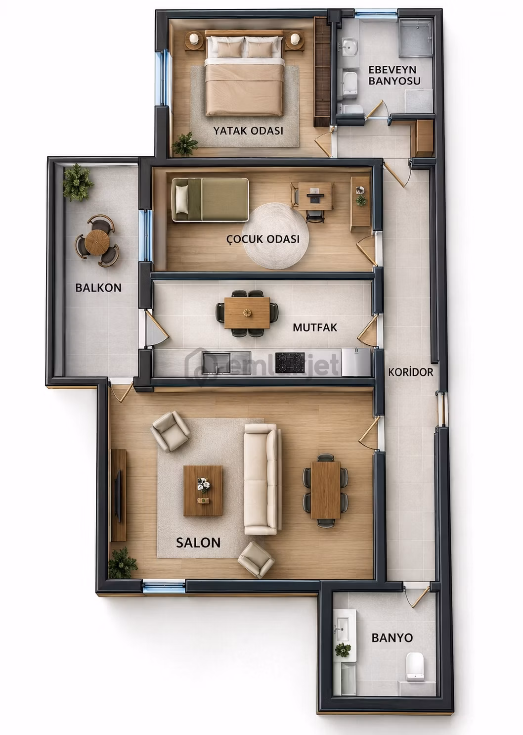 Barbaros Mah. Buzcular Sitesi'nde Satılık 2+1 Daire - 13