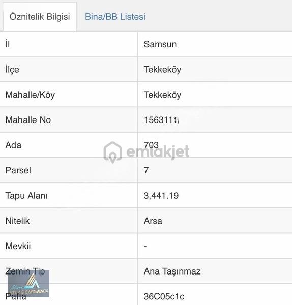 Tekkeköy'de T2 İmarlı Satılık Arsa
