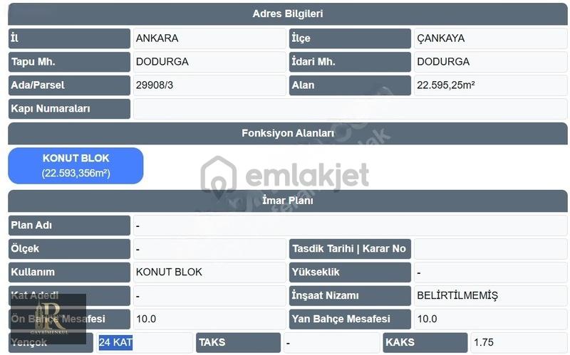 Çankaya Dodurga'da 1.75 Emsalli 150 M² Satılık Arsa - 4