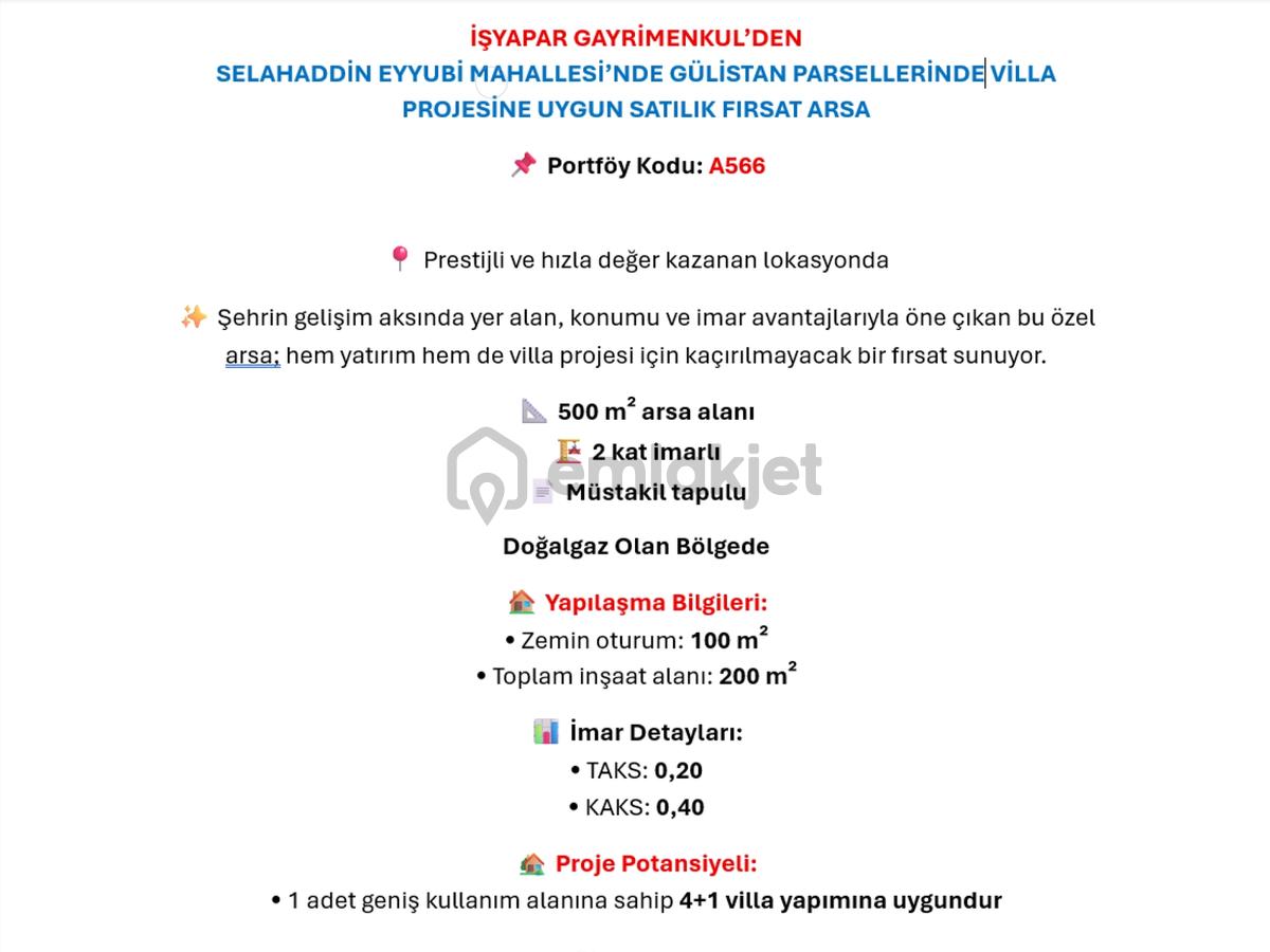 İşyapar'dan Gülistan Parsellerinde 500m2 Satılık Villa Arsası - 10